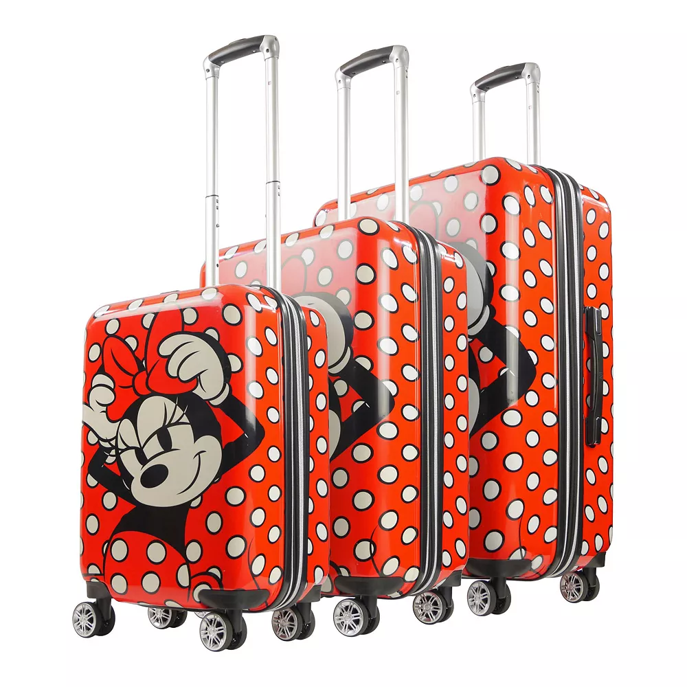 Ful Disney's Minnie Mouse Printed Polka Dot II 3-Piece Hardside Spinner Luggage Set 3 Ful Disney's Minnie Mouse Printed Polka Dot II 3-Piece Hardside Spinner Luggage Set
